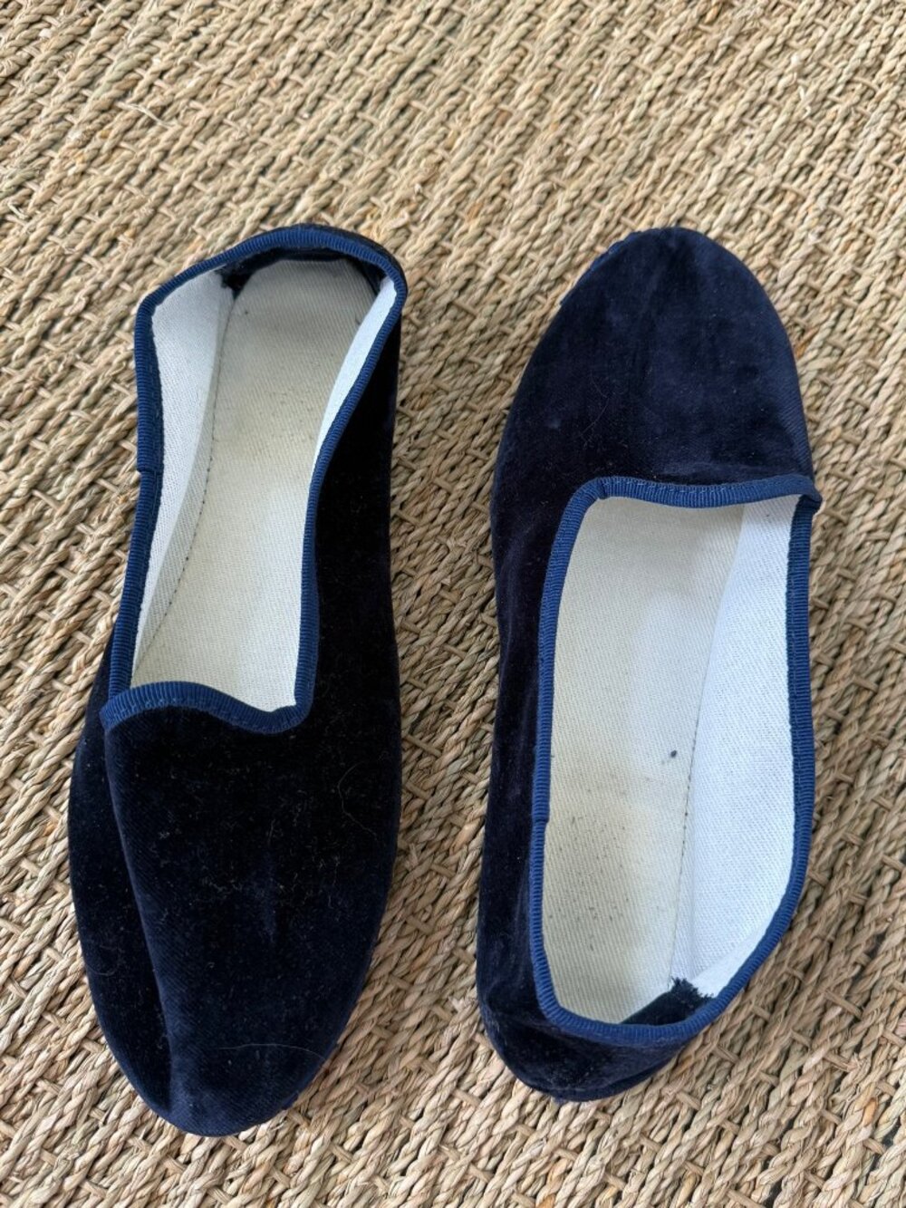 Italian Friulane Velvet Slippers — Navy, from Hotel Reschio (Umbria)